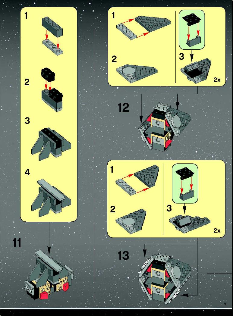 LEGO 6208 B wing Fighter Instructions Star Wars Episode VI