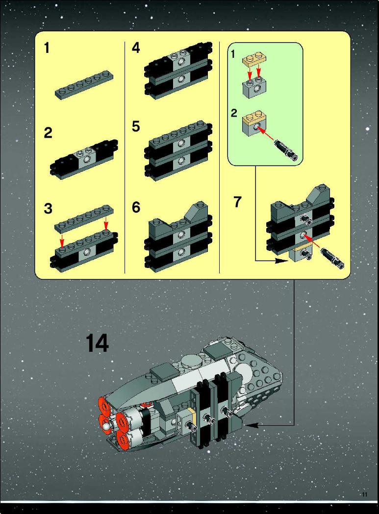 LEGO 6208 B wing Fighter Instructions Star Wars Episode VI