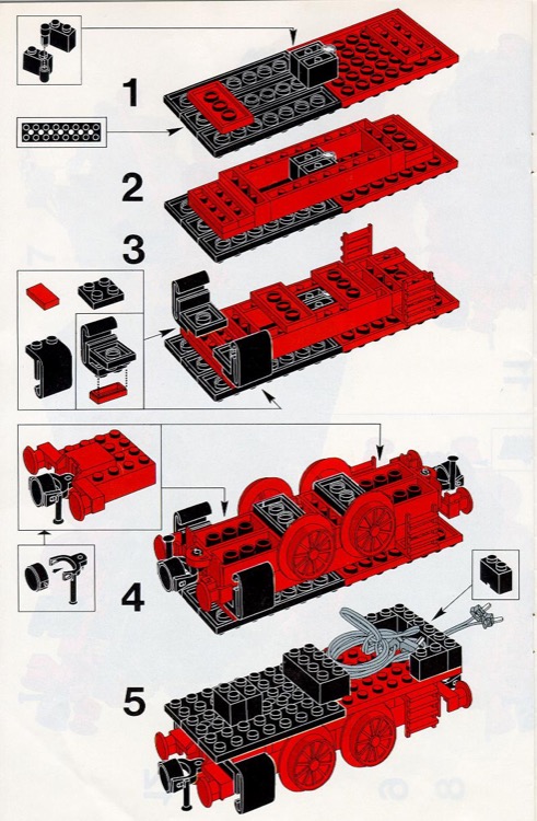 LEGO 7750 Steam Engine with Tender Instructions Trains 4.5 12V