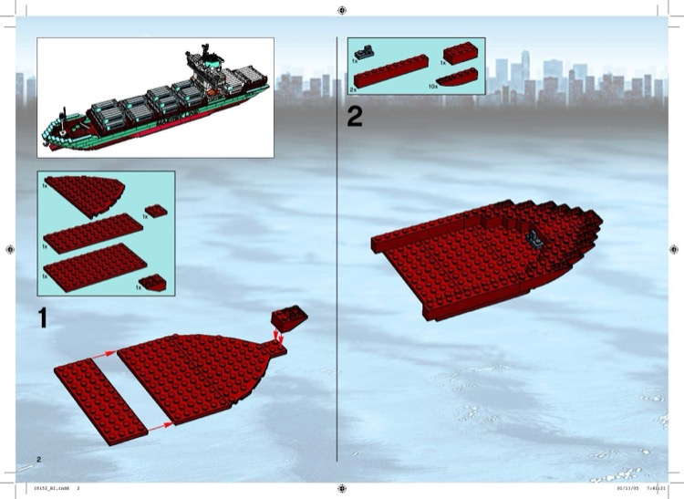 LEGO 10152 Maersk_Sealand_Container_Ship Instructions, Advanced models ...