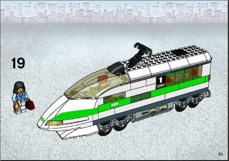 LEGO 10157 High Speed Train Locomotive Instructions World City Trains