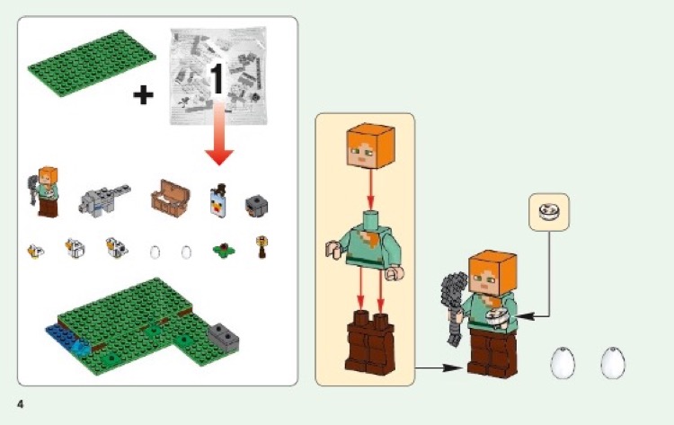 LEGO 21140 The Chicken Coop Instructions Minecraft Minifig scale