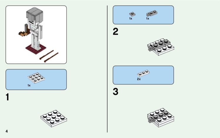 LEGO 21150 Minecraft Skeleton BigFig with Magma Cube Instructions Minecraft BigFig Series 1
