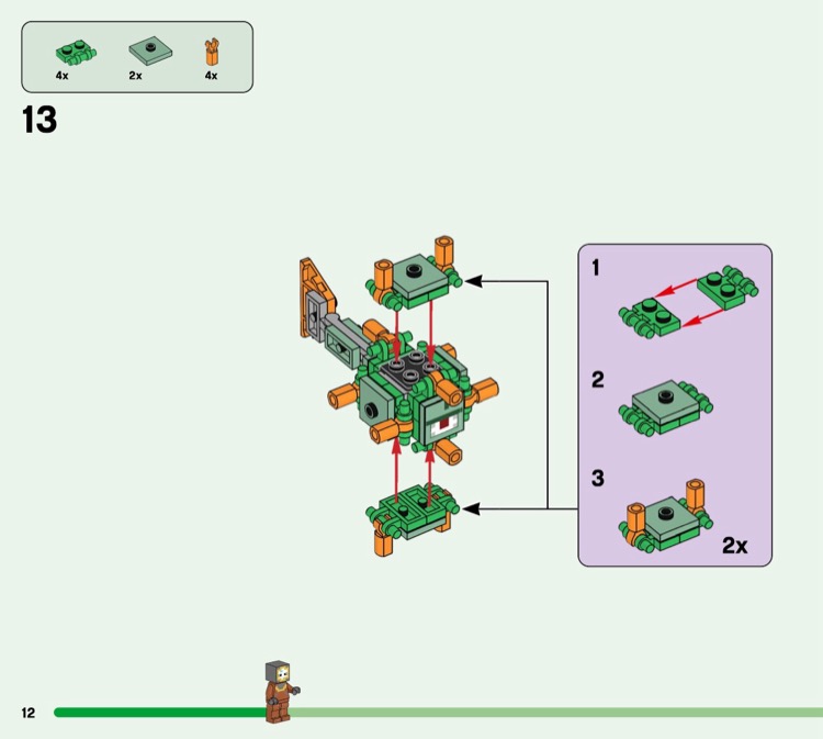 LEGO 21180 The Guardian Battle Instructions Minecraft Minifig scale