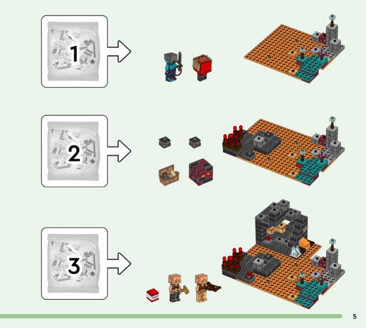 LEGO 21185 The Nether Bastion Instructions Minecraft Minifig scale