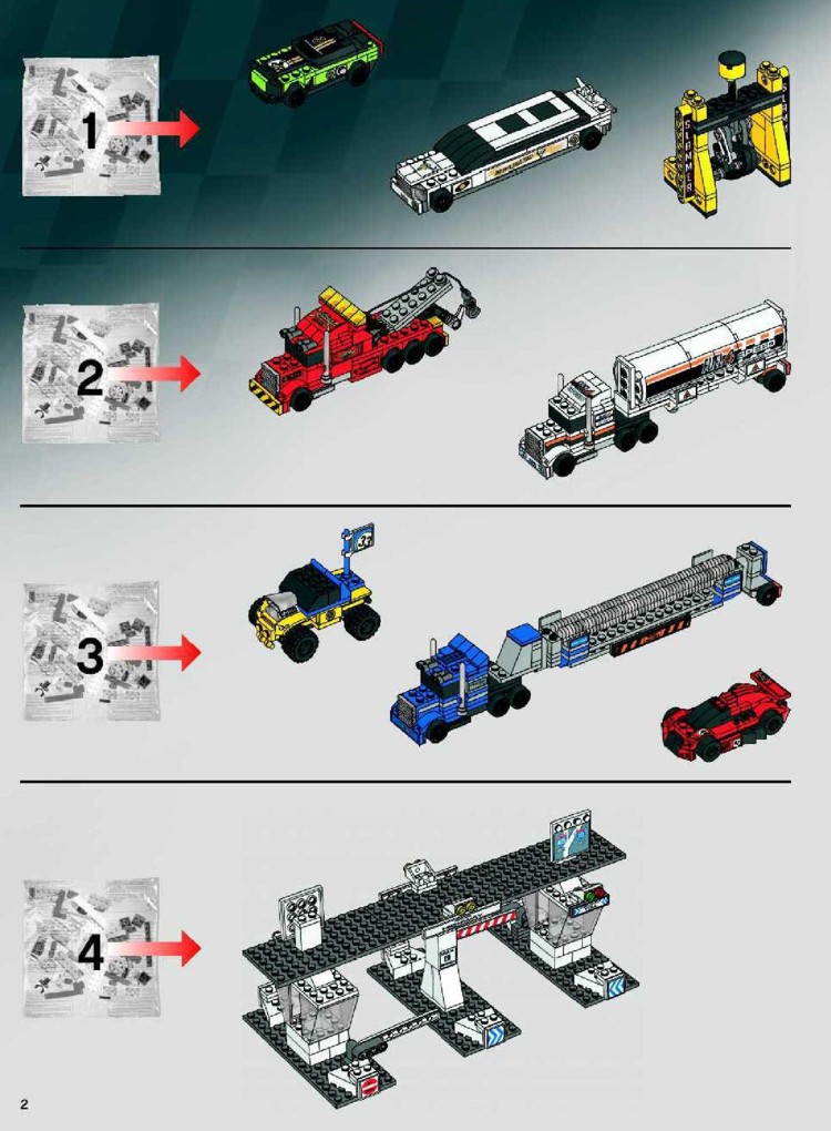 LEGO 8147 Bullet Run Instructions Racers Tiny Turbos